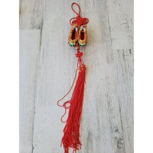 Chinese Asian dress shoe red New Year ornament Xmas